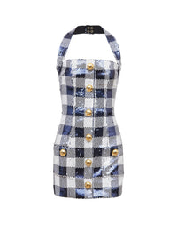 Short sequin dress - Navy & White