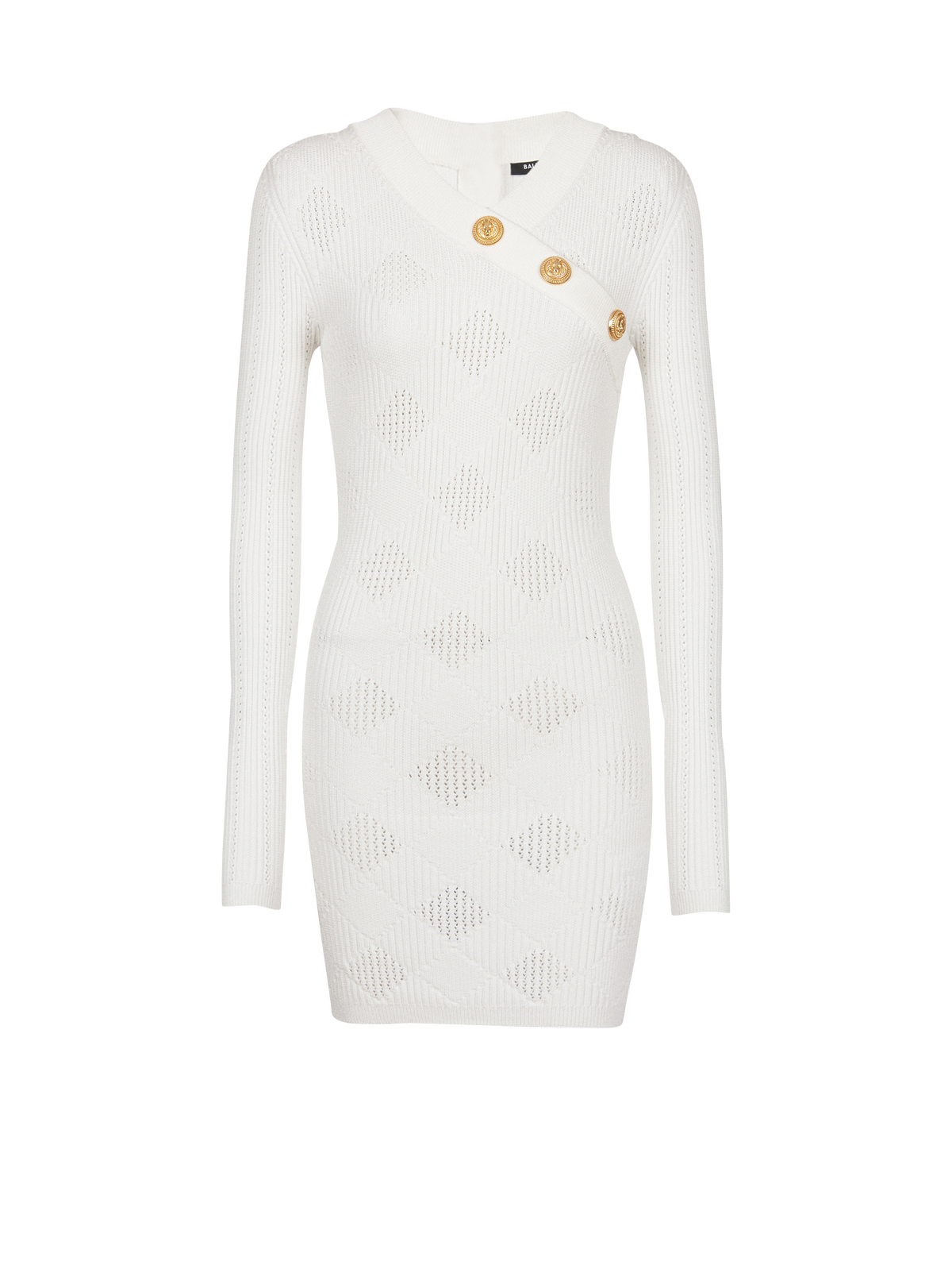 Robe 3 boutons vichy - Blanc