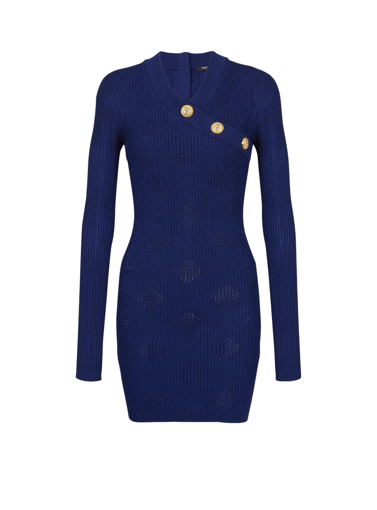 Robe courte 3 boutons vichy - Bleu Nuit
