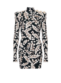 Short velvet halter dress - Black & White