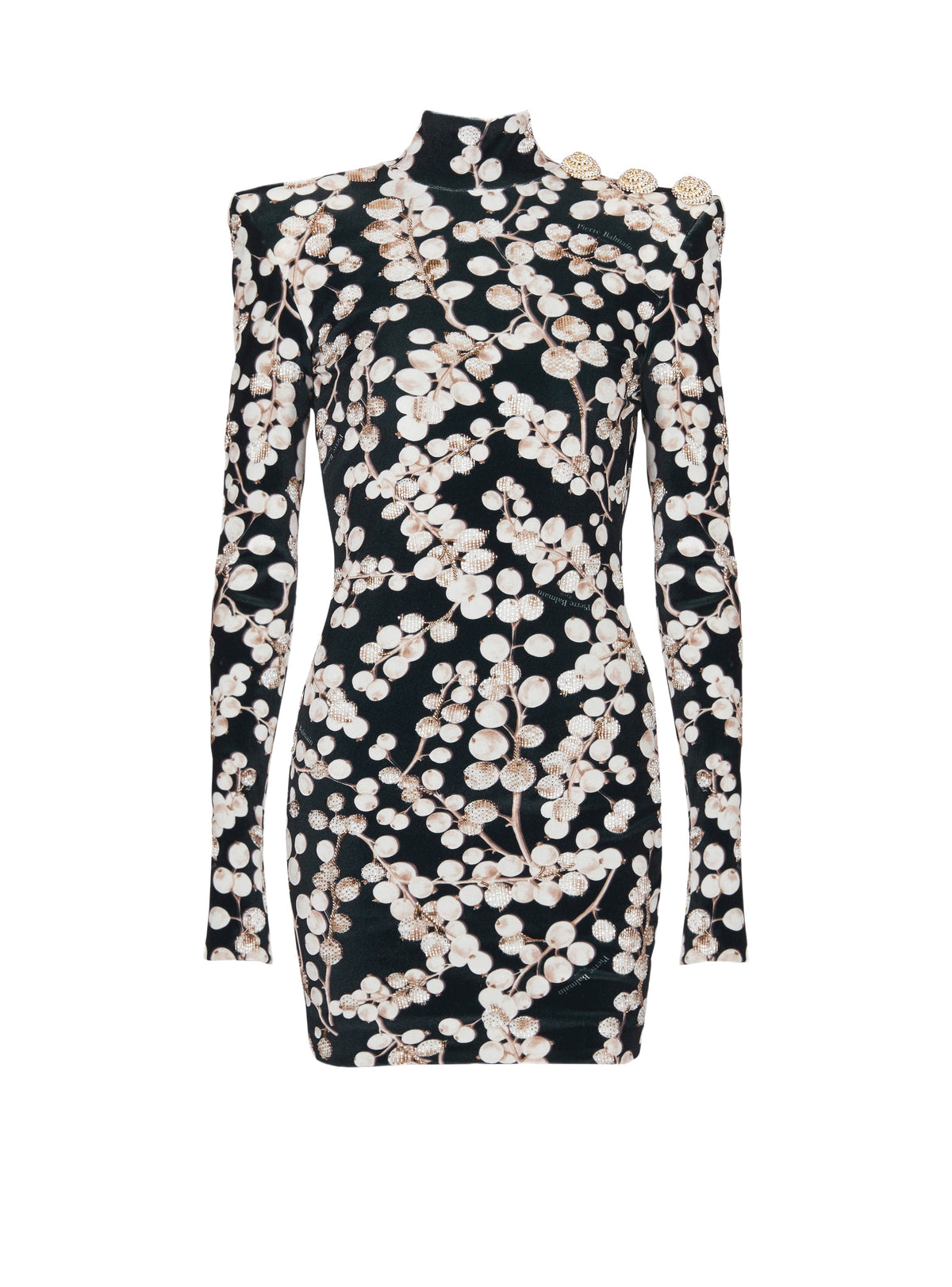 Short velvet halter dress - Black & White