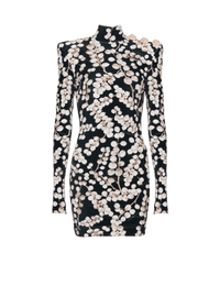Robe dos-nu en velours imprimé groseille - Noir & Blanc