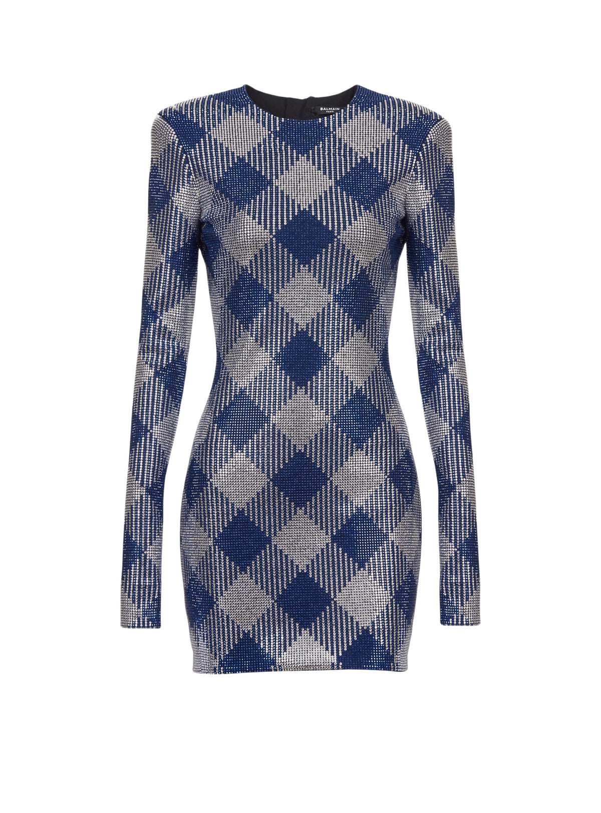 Robe courte en strass vichy - Marine & Cristal