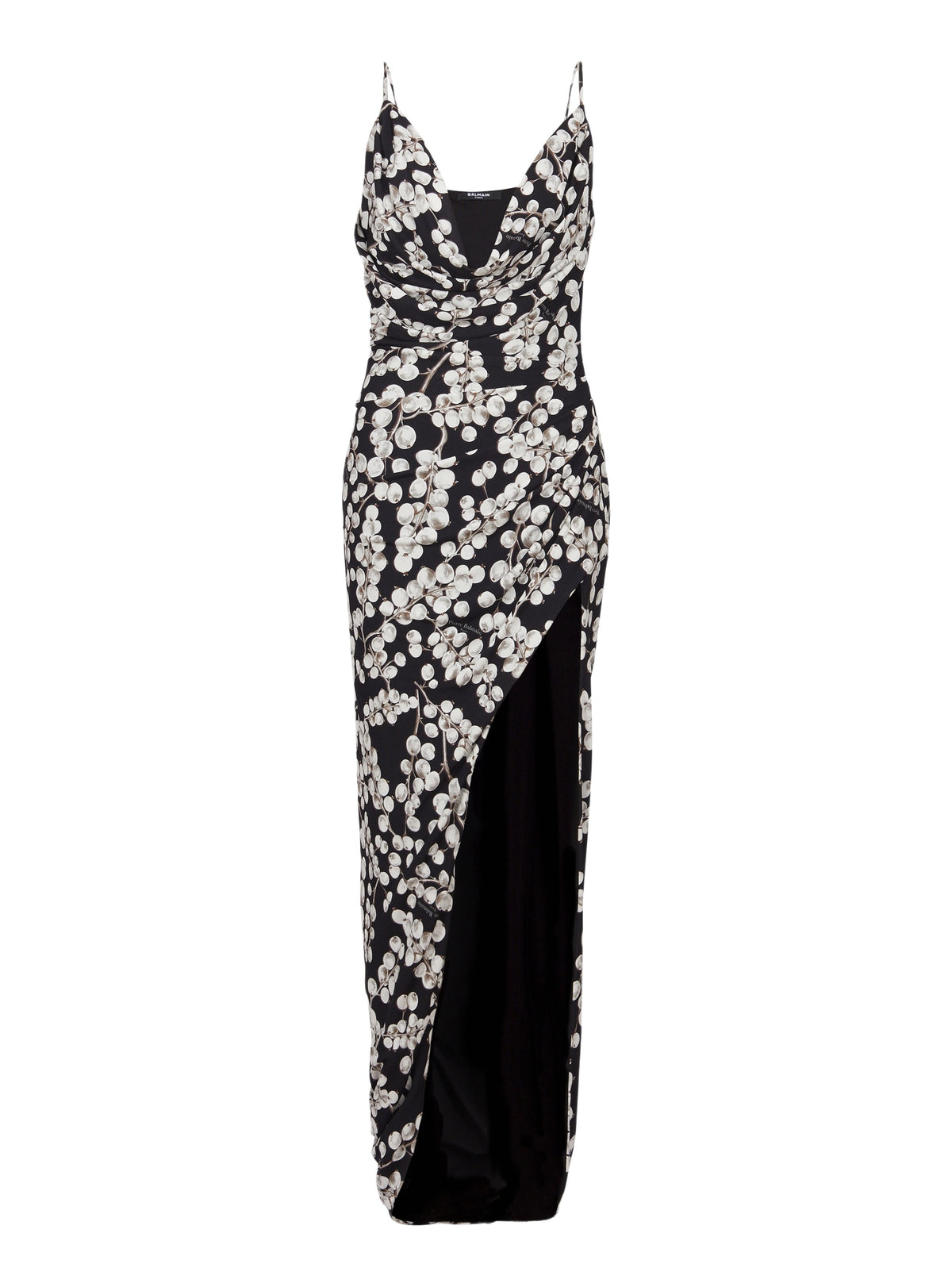 Long currant-print dress - Black & White