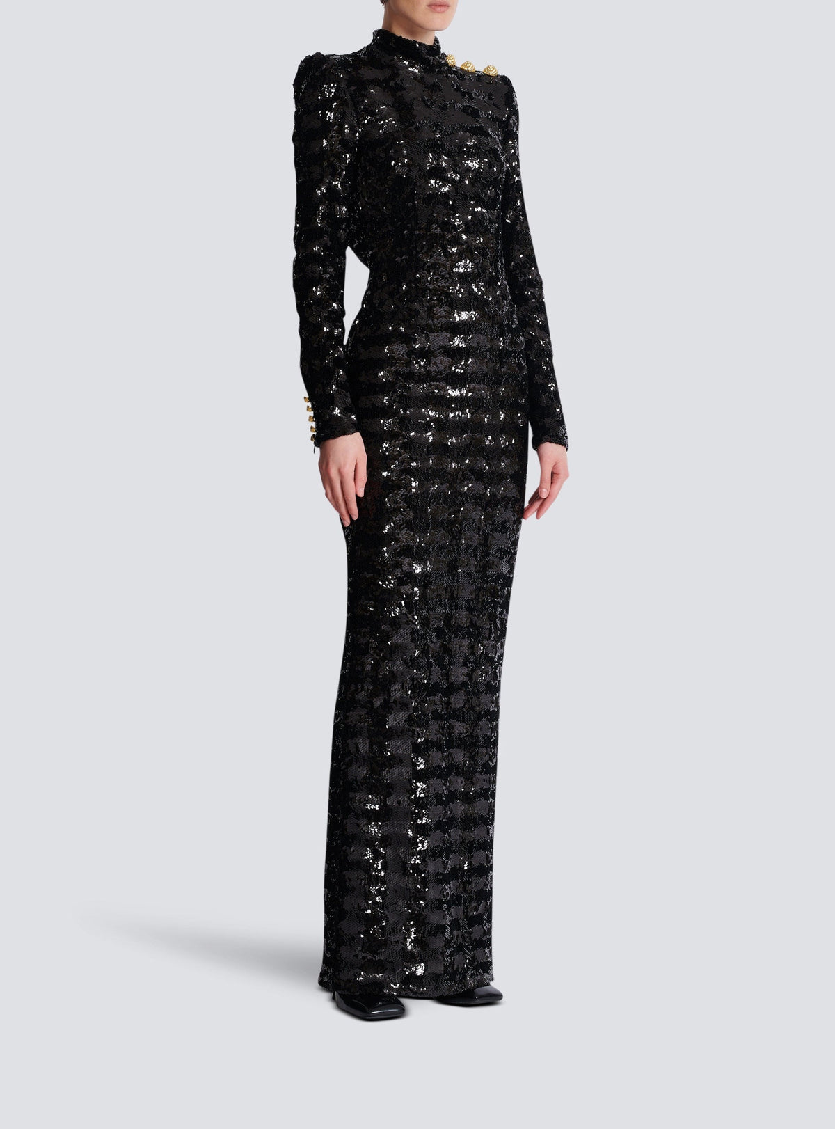 Robe longue en sequins - Noir