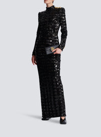 Robe longue en sequins - Noir