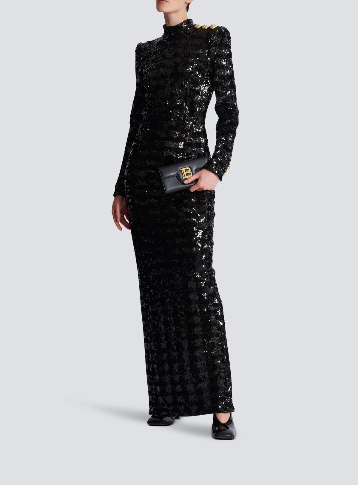 Robe longue en sequins - Noir