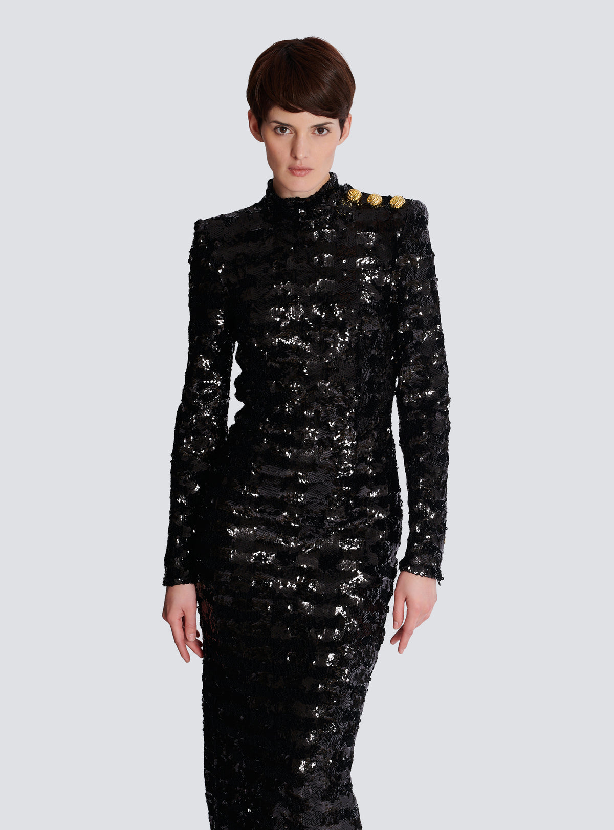 Robe longue en sequins - Noir