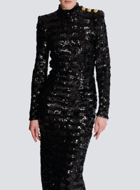 Robe longue en sequins - Noir