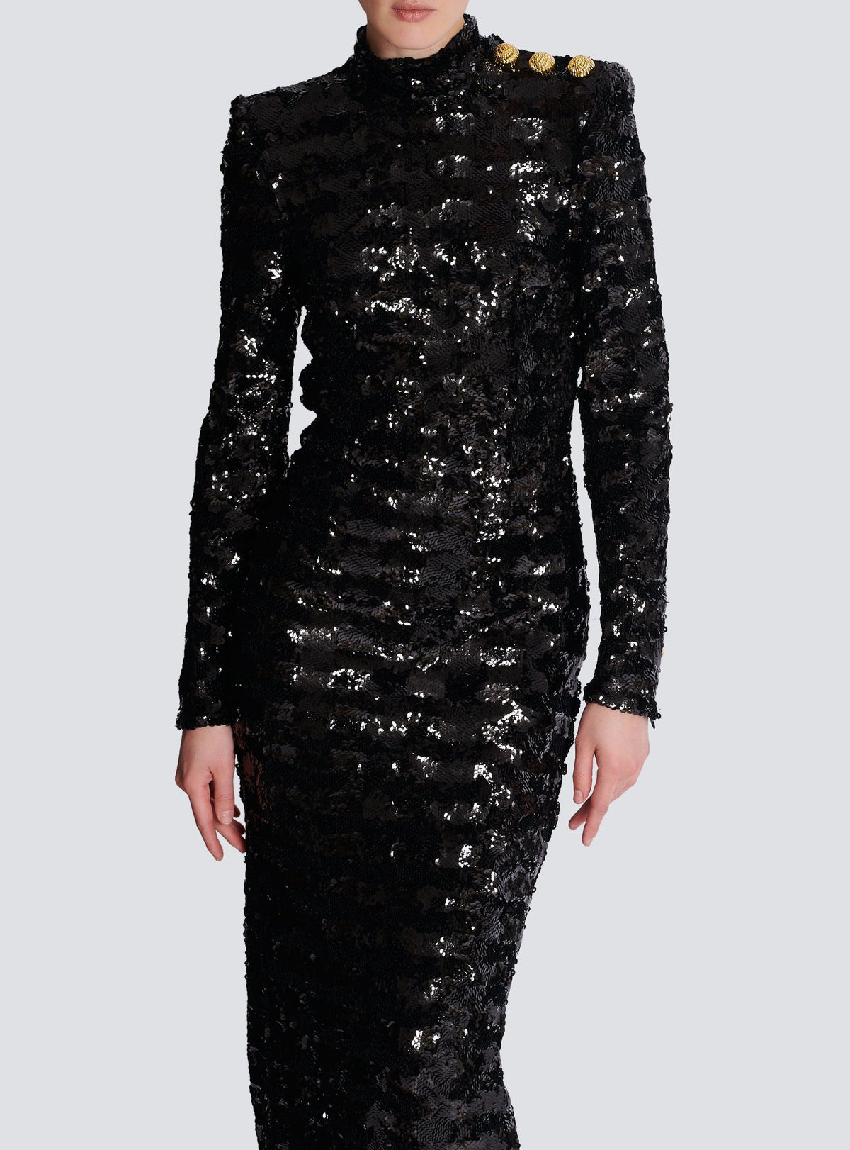 Robe longue en sequins - Noir