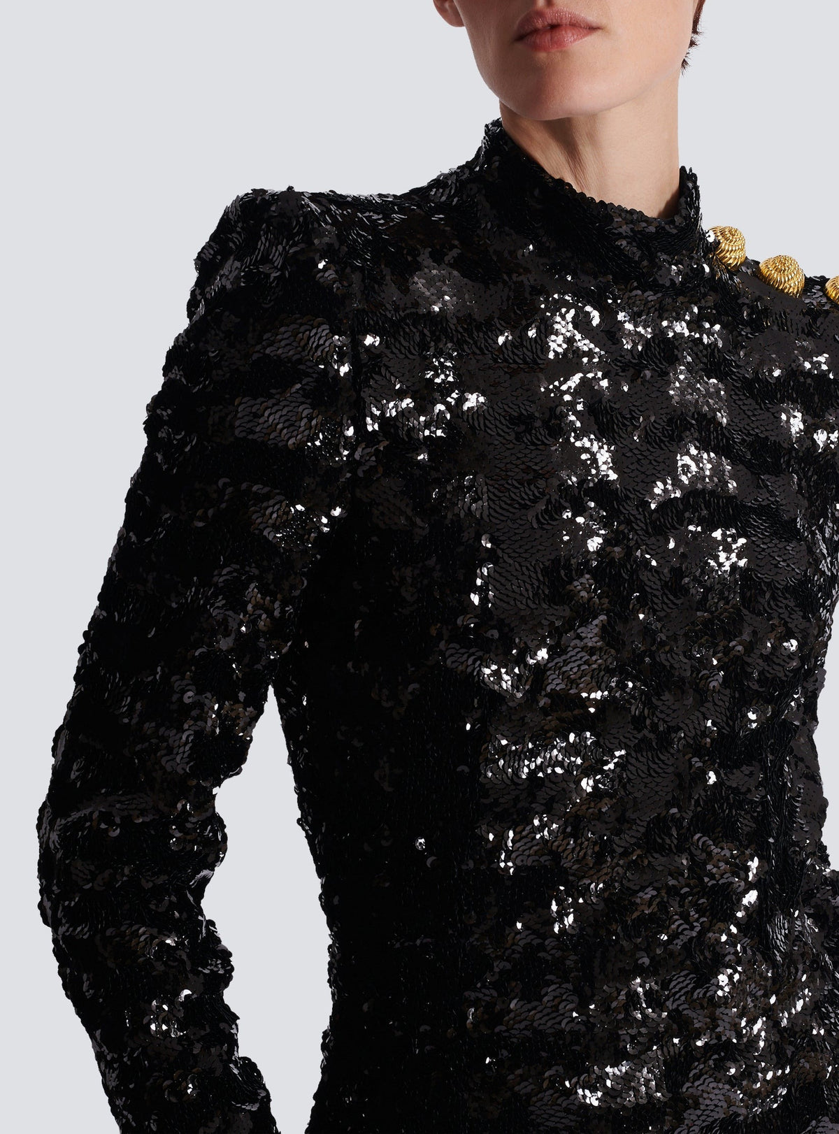 Robe longue en sequins - Noir