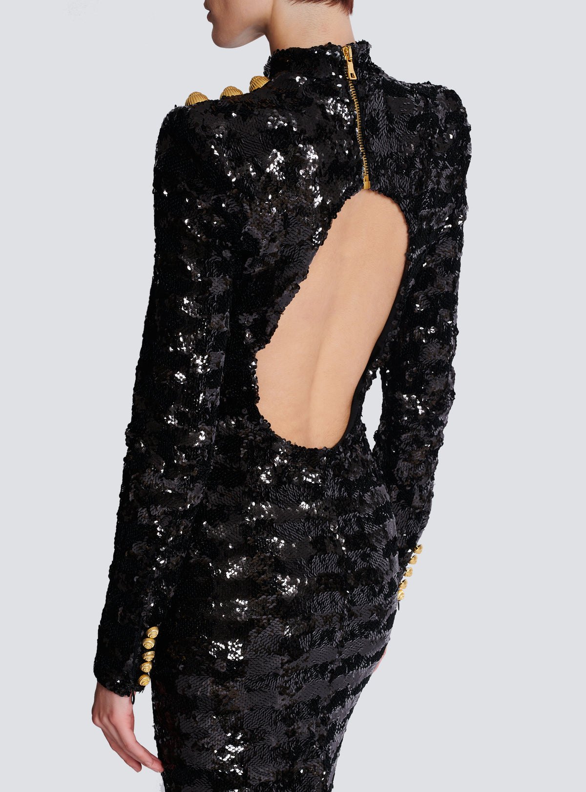 Robe longue en sequins - Noir