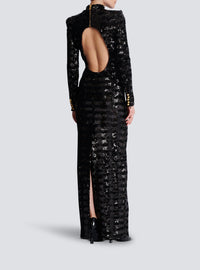 Robe longue en sequins - Noir