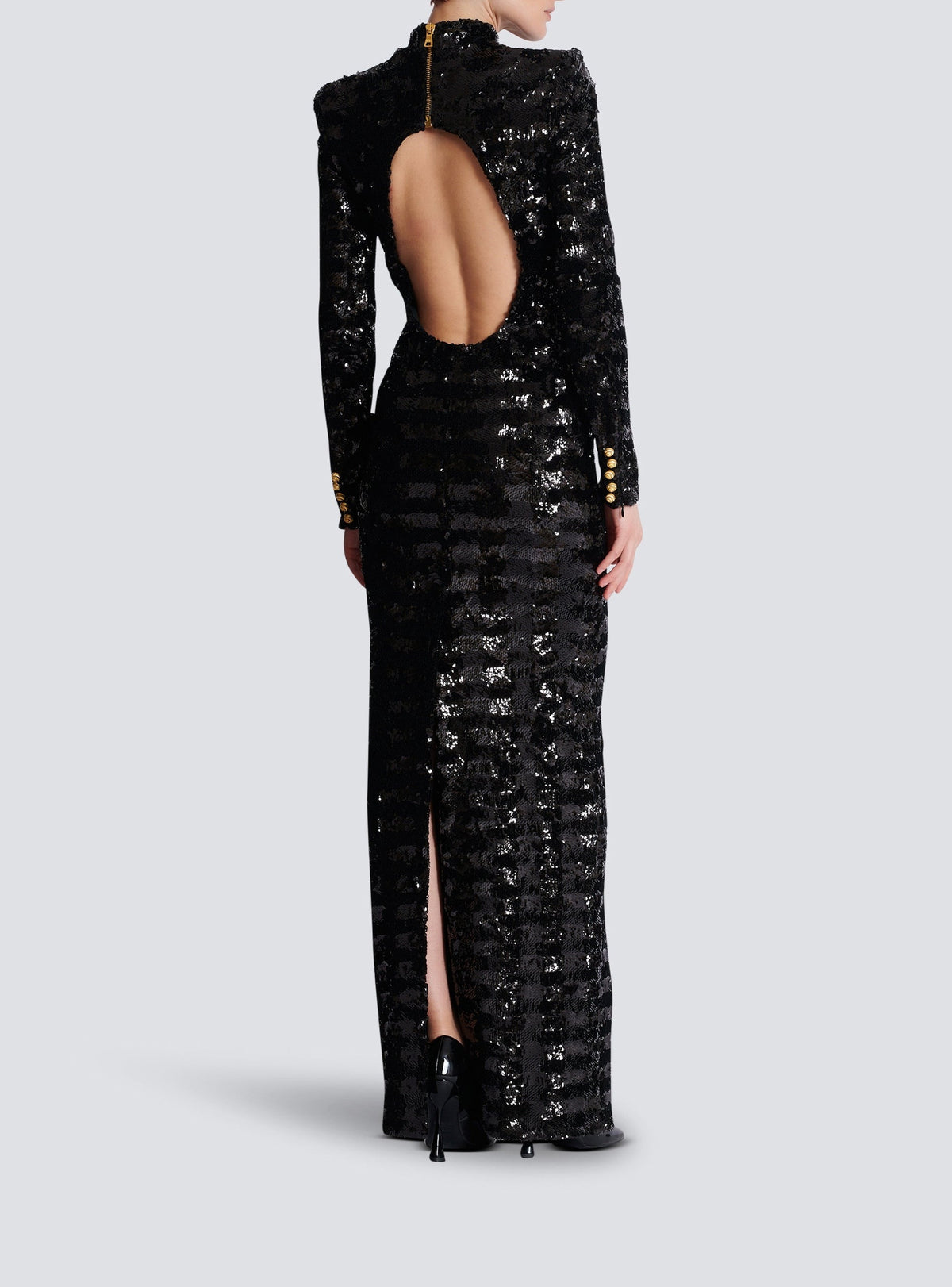 Robe longue en sequins - Noir