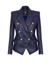 Veste 6 boutons en cuir - Bleu Nuit