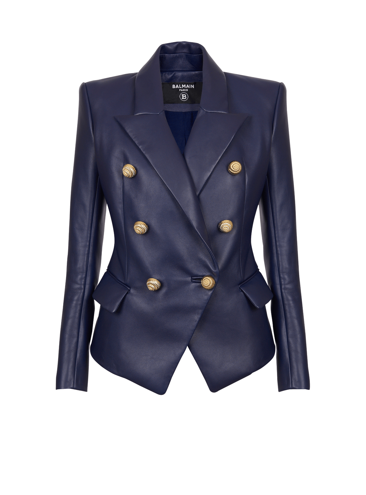 Veste 6 boutons en cuir - Bleu Nuit
