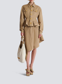 Ruffled cotton canvas jacket - Beige