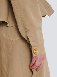 Veste à volants en toile de coton - Beige