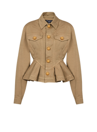Veste à volants en toile de coton - Beige