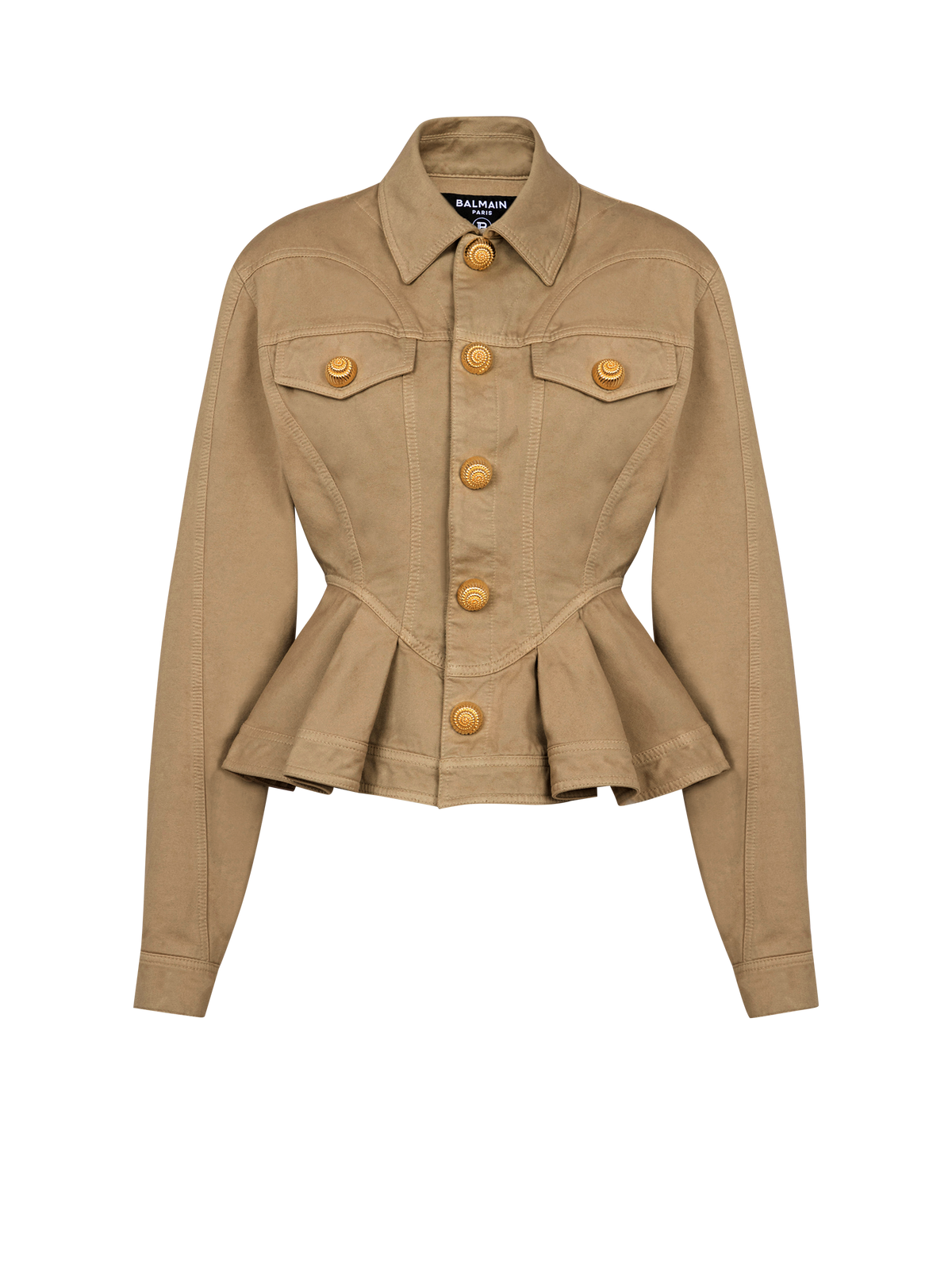 Veste à volants en toile de coton - Beige