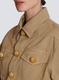 Ruffled cotton canvas jacket - Beige