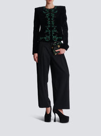 Veste en velours - Noir & Vert