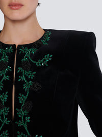 Veste en velours - Noir & Vert