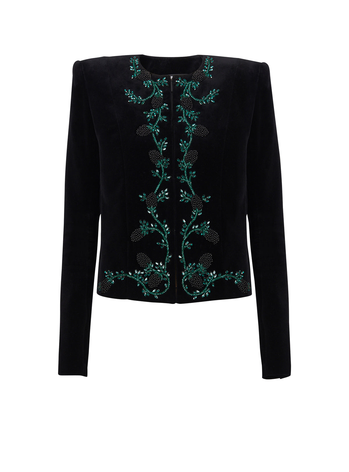 Veste en velours - Noir & Vert