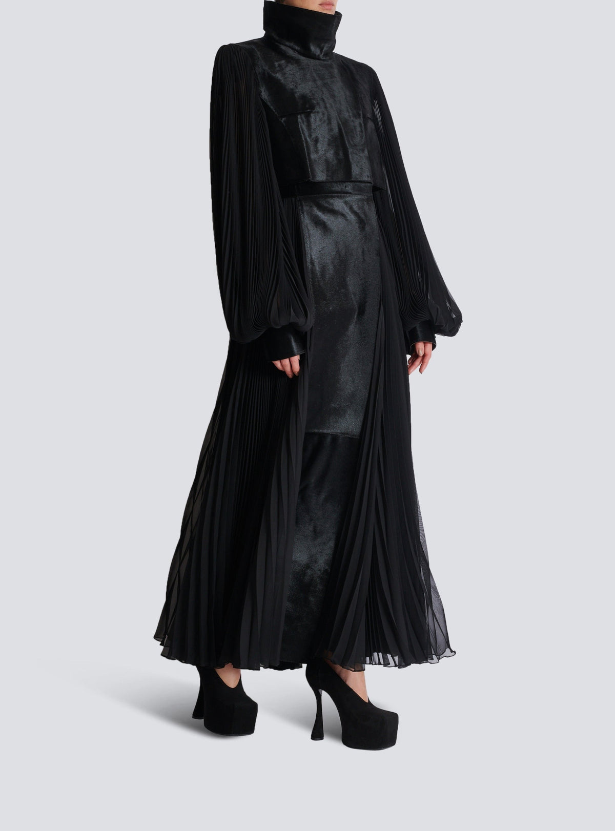 Shearling trench coat - Black & Black