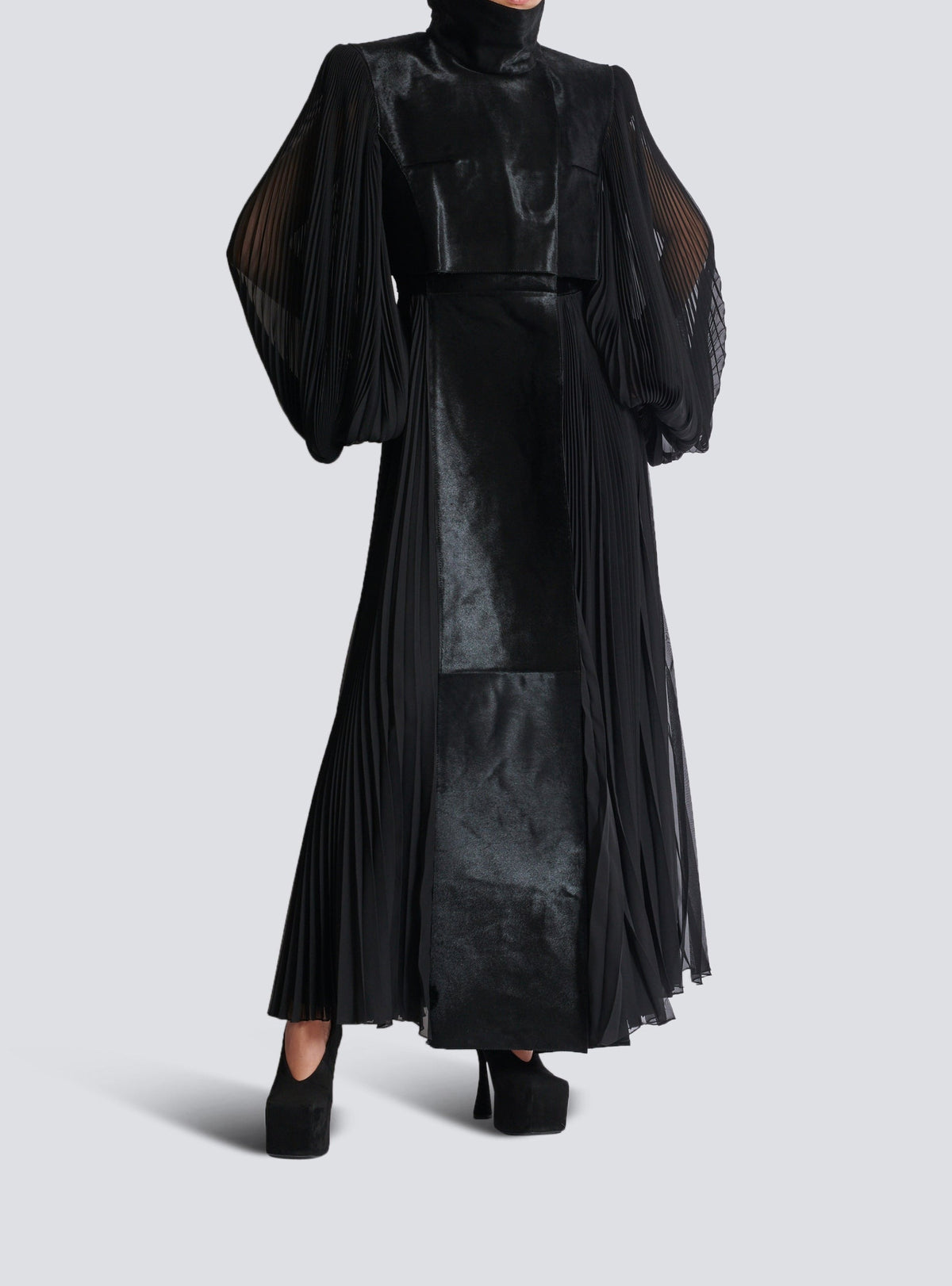 Shearling trench coat - Black & Black