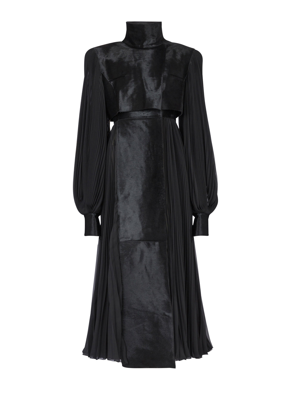 Shearling trench coat - Black & Black