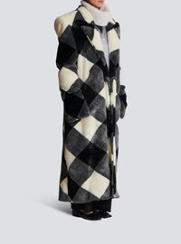 Manteau long vichy - Noir & Blanc