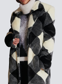 Manteau long vichy - Noir & Blanc