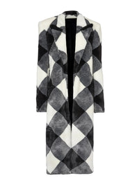 Manteau long vichy - Noir & Blanc