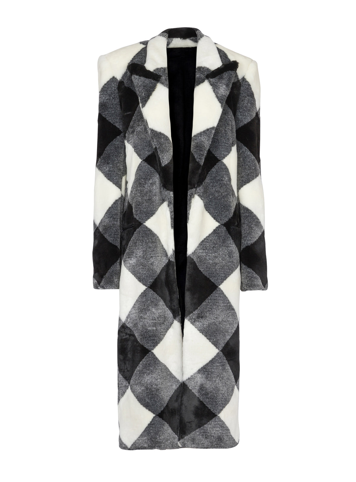 Manteau long vichy - Noir & Blanc