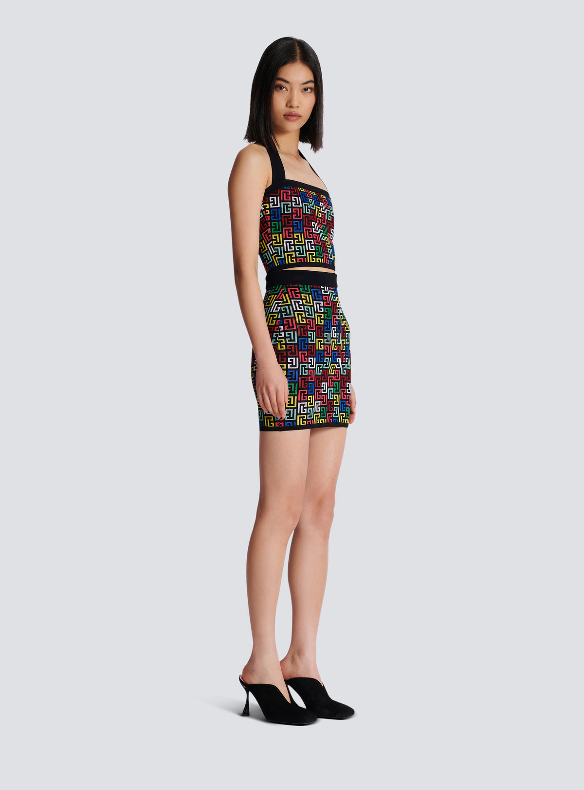 Top dos-nu en maille pop monogramme - Multicolore