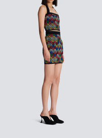 Top dos-nu en maille pop monogramme - Multicolore