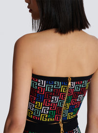 Top dos-nu en maille pop monogramme - Multicolore