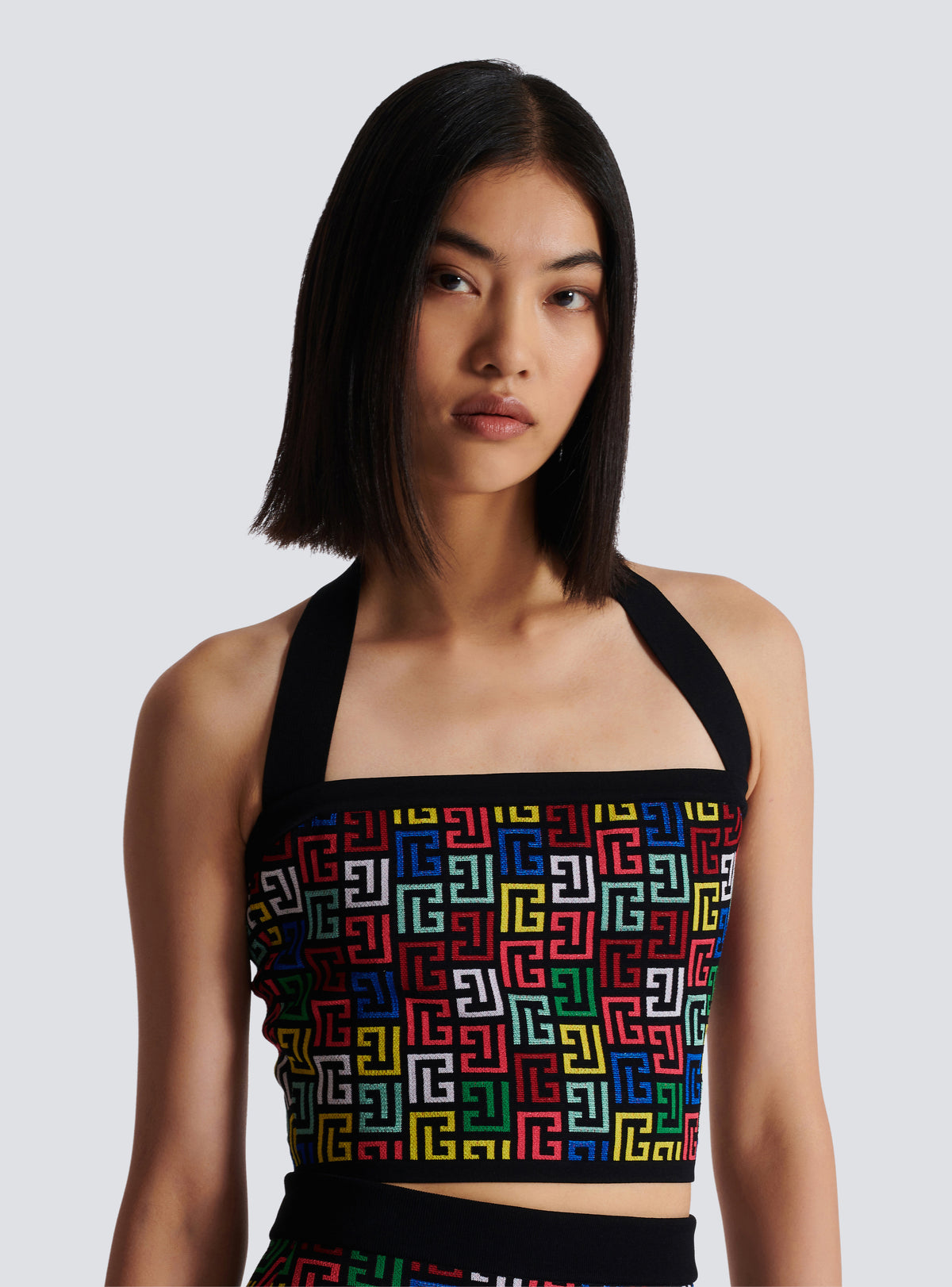 Top dos-nu en maille pop monogramme - Multicolore