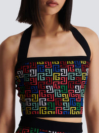 Top dos-nu en maille pop monogramme - Multicolore