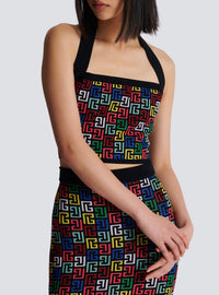 Top dos-nu en maille pop monogramme - Multicolore