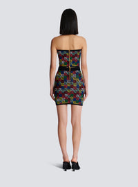 Top dos-nu en maille pop monogramme - Multicolore