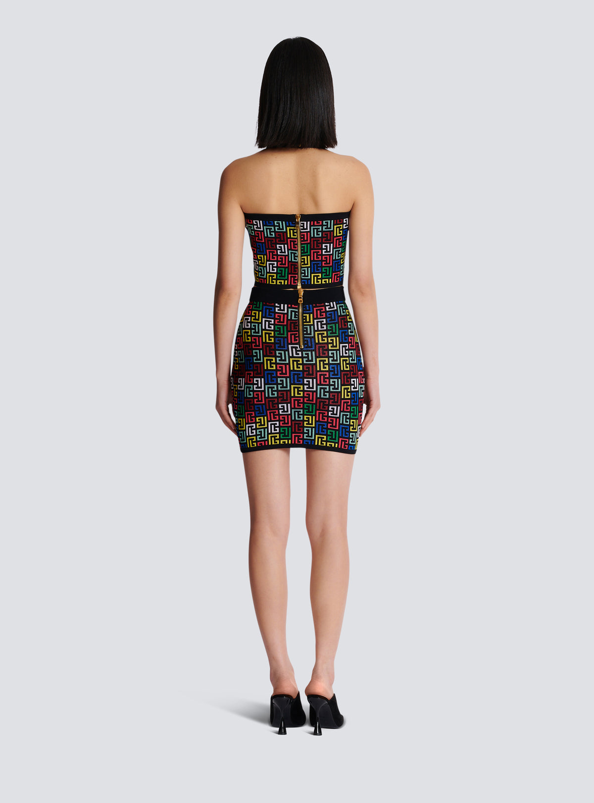 Top dos-nu en maille pop monogramme - Multicolore