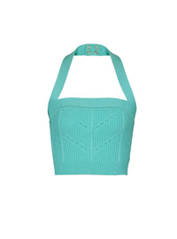 Top dos-nu en maille - Menthe