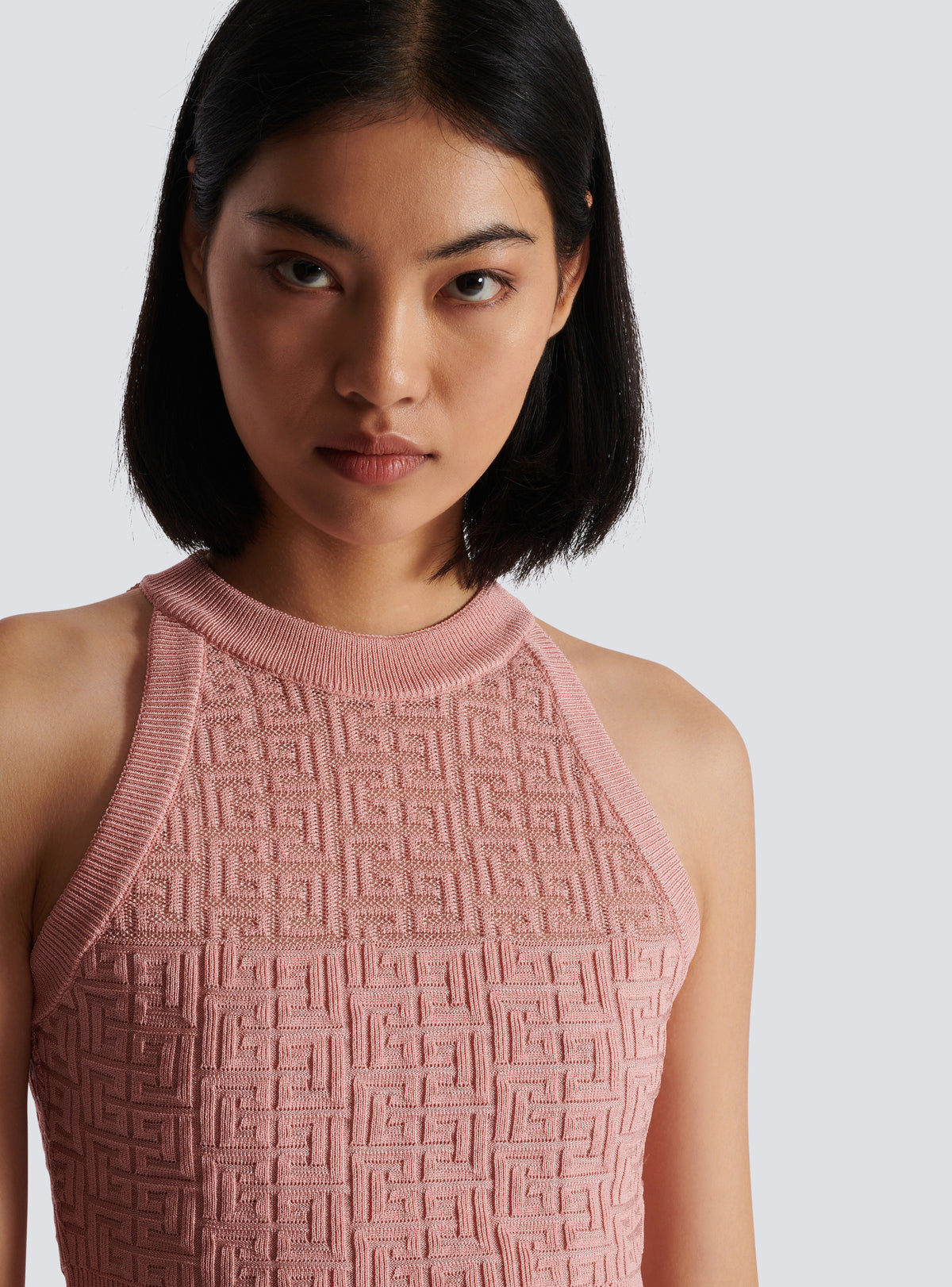 Top en maille monogramme pb labyrinthe - Saumon &  Argent