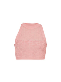 Top en maille monogramme PB Labyrinthe - Saumon & Argent