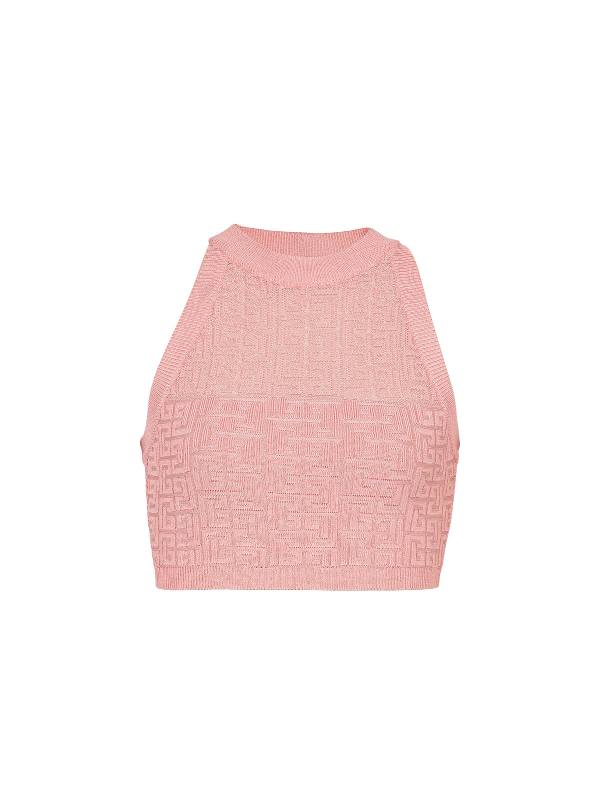 Top en maille monogramme PB Labyrinthe - Saumon & Argent