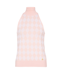 Haut en laine jacquard à col haut - Saumon &  Rose Pâle