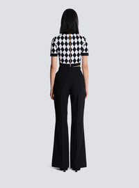 Top en maille jacquard diamond - Noir & Blanc