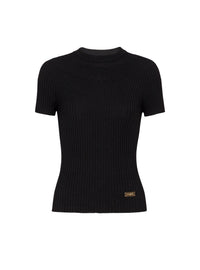 T-shirt à manches courtes en laine - Noir